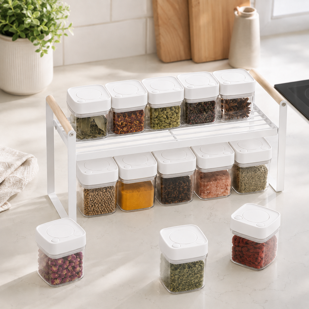 Minimalist Spice Storage Set - White