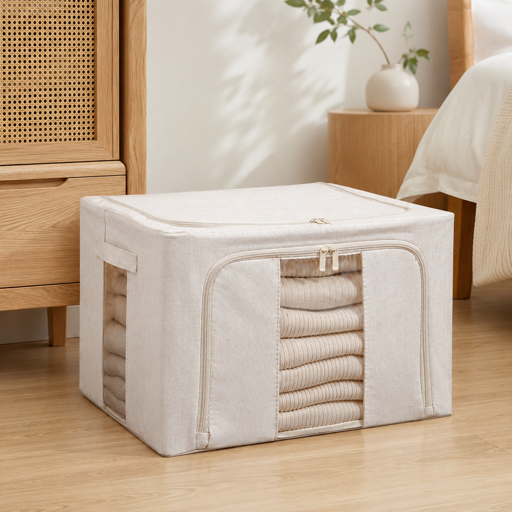 FoldAway Linen Storage Box - Beige