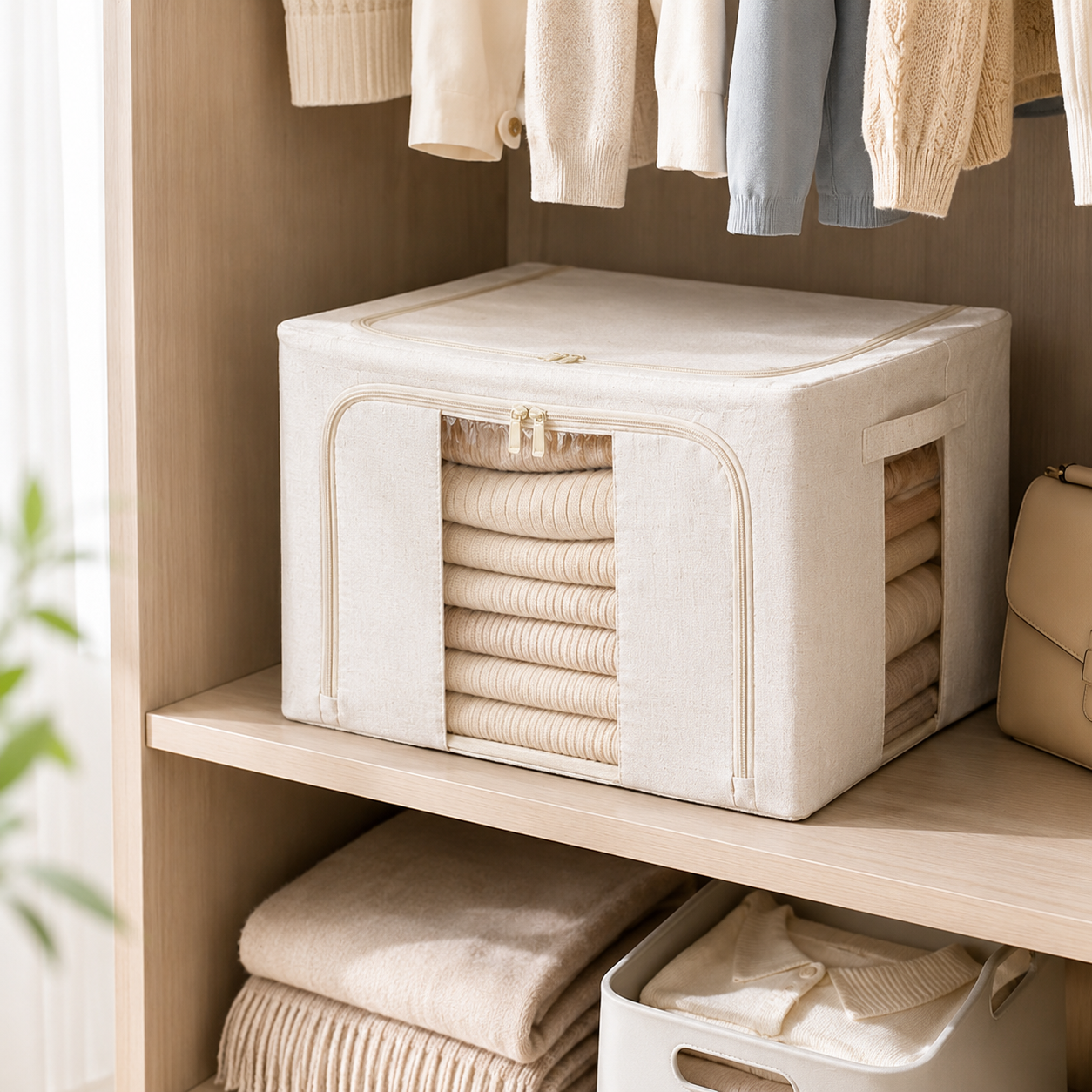 FoldAway Linen Storage Box - Beige