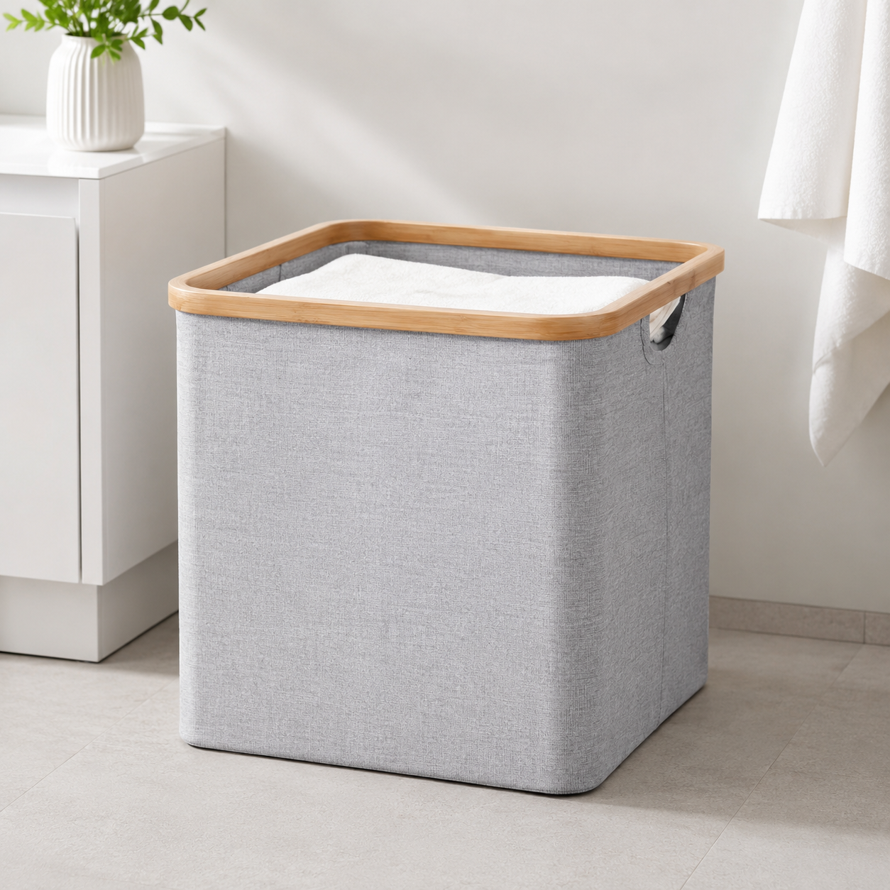 Linen Basket Large - Light Grey
