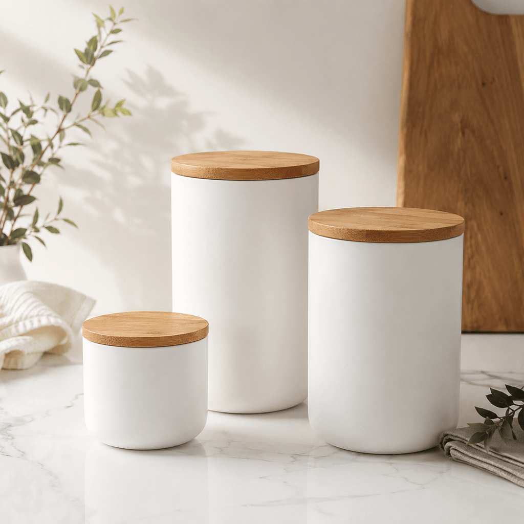 Ceramic Pantry Jar with Bamboo Lid - Luma & Home