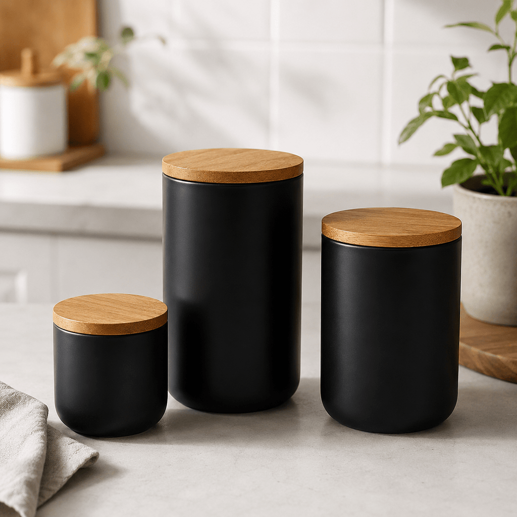 Ceramic Pantry Jar with Bamboo Lid - Luma & Home