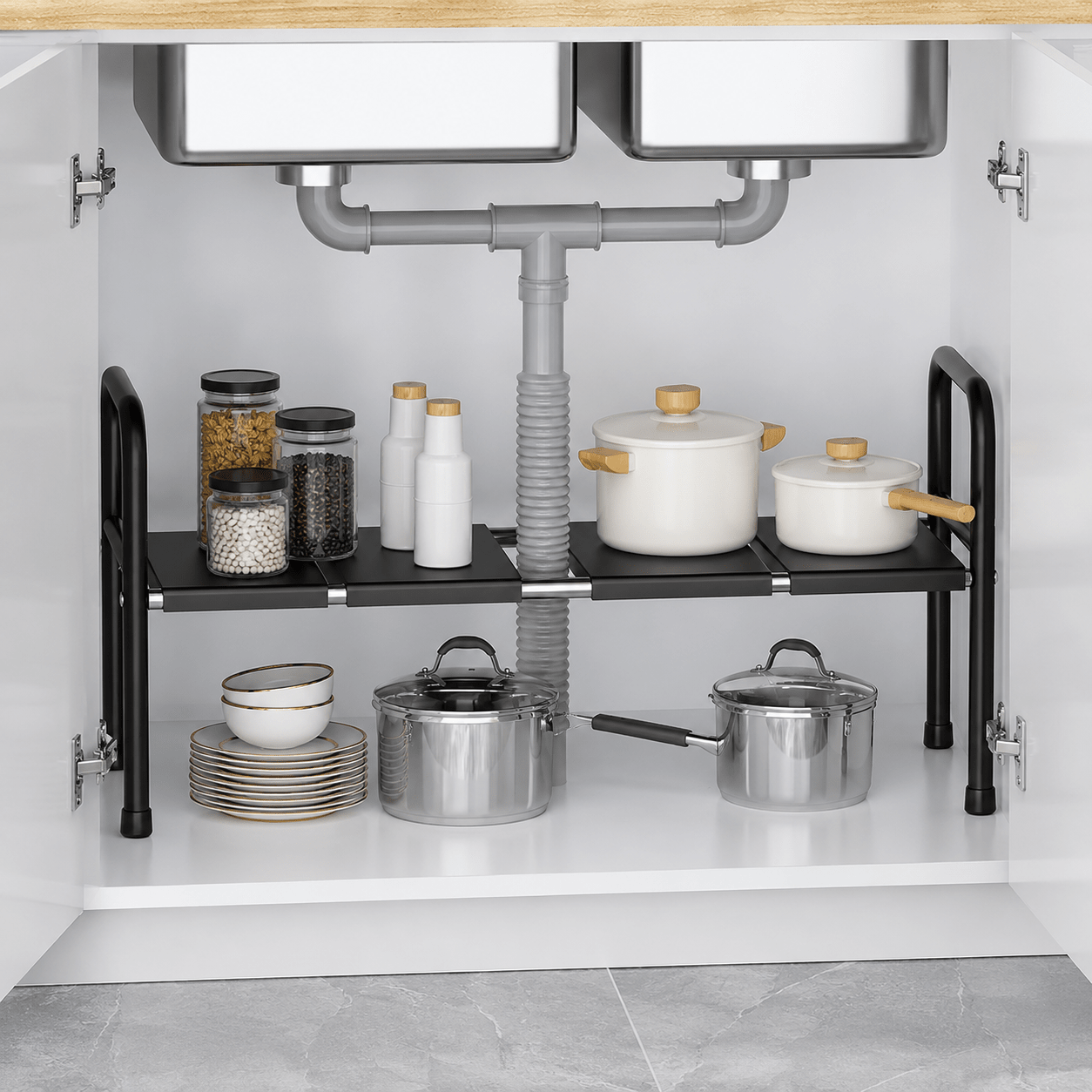 Expandable Under-Sink Storage Shelf - Luma & Home
