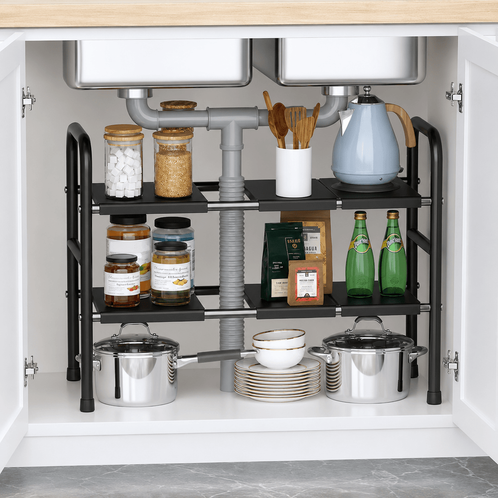 Expandable Under-Sink Storage Shelf - Luma & Home
