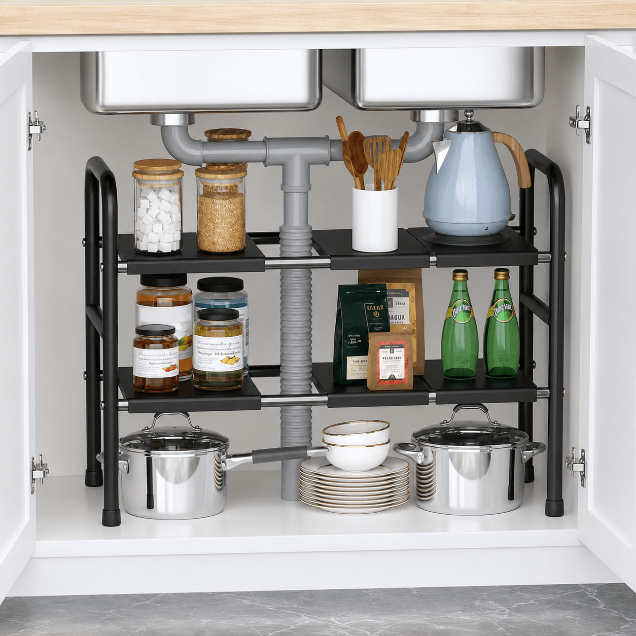 Expandable Under-Sink Storage Shelf - Luma & Home