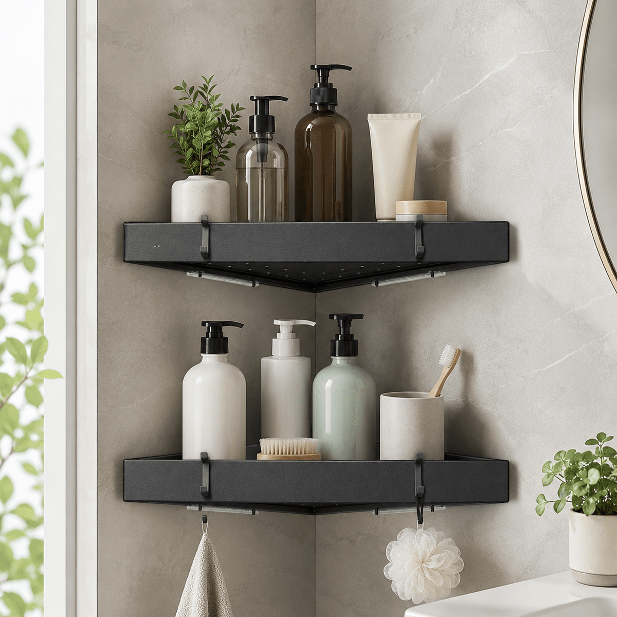 Aluminum Corner Shower Caddy - Wall Mounted – view 2