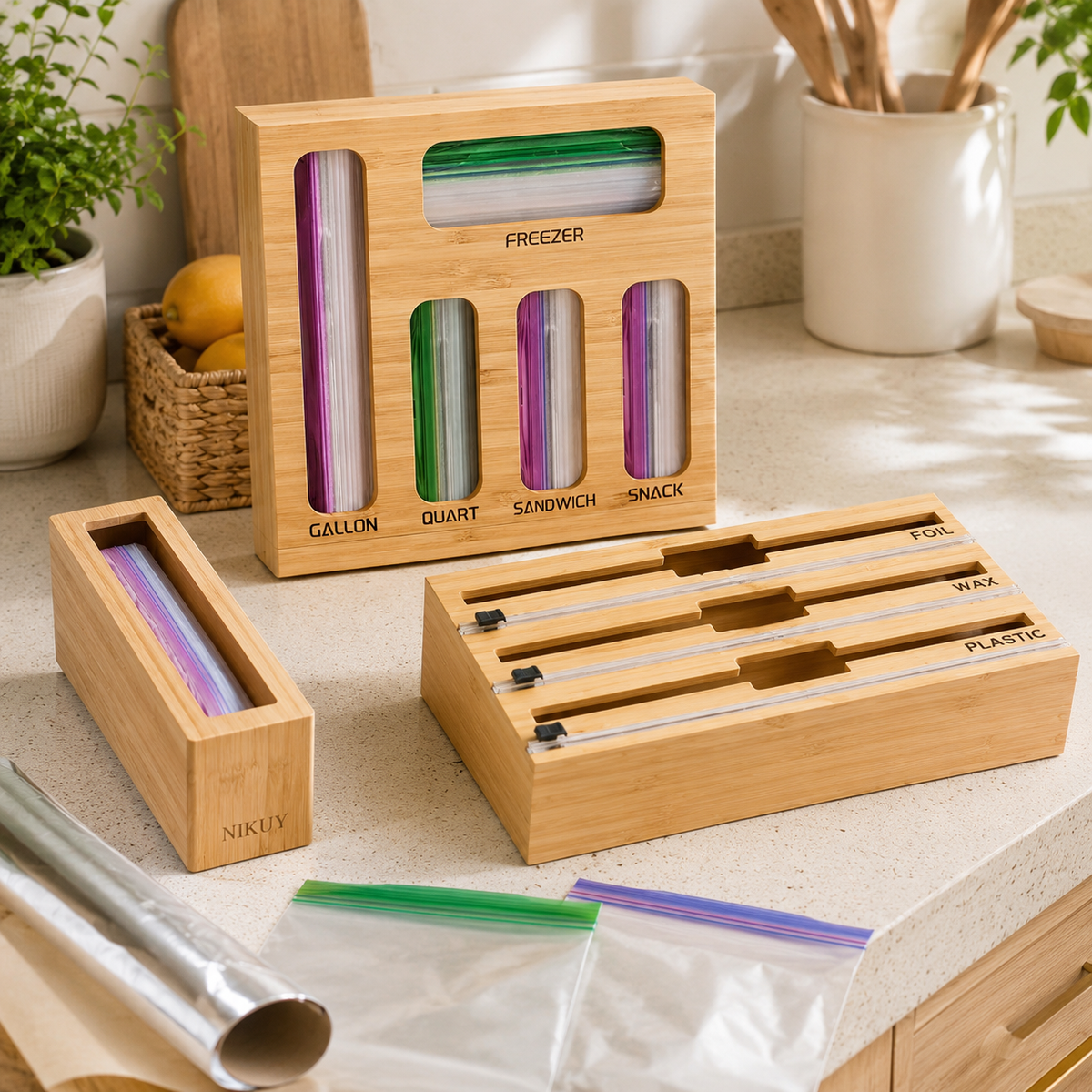 Bamboo Food Bag & Wrap Organiser – 9 in 1 – view 2