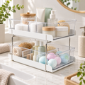 Bathroom Storage Drawers - 2 Tier Organiser in a bright home storage setting