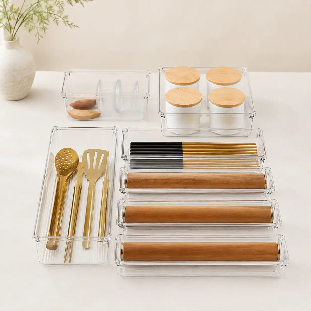Clear Drawer Organiser Set