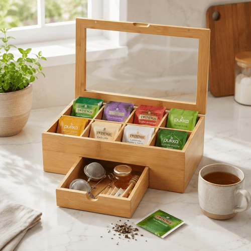 Clear Tea & Coffee Packet Drawer Organiser – 2 Tier - Luma & Home