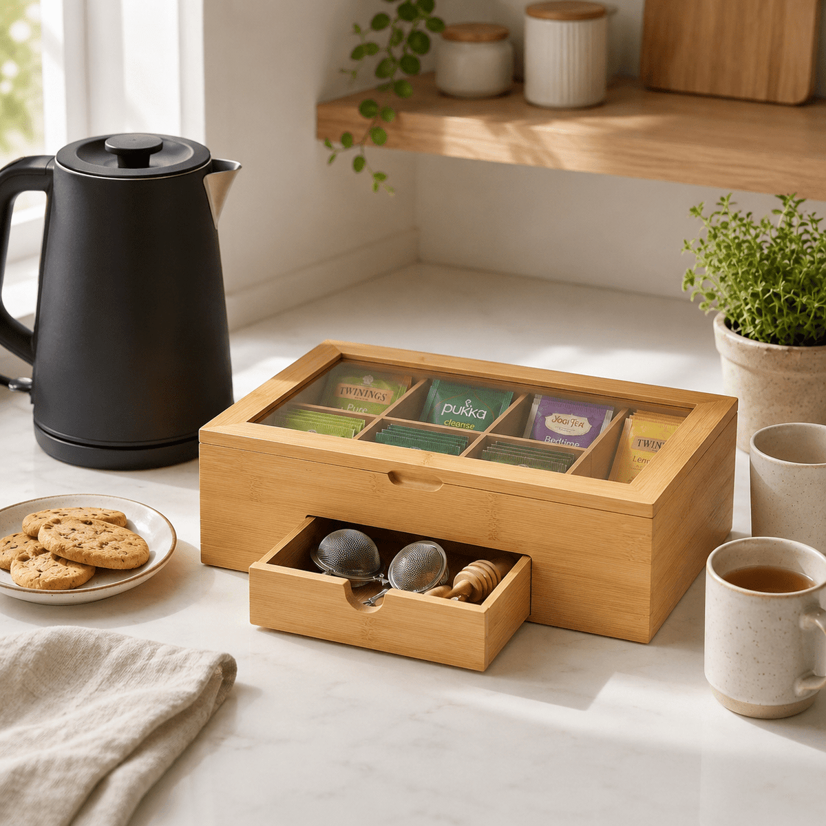 Clear Tea & Coffee Packet Drawer Organiser – 2 Tier - Luma & Home