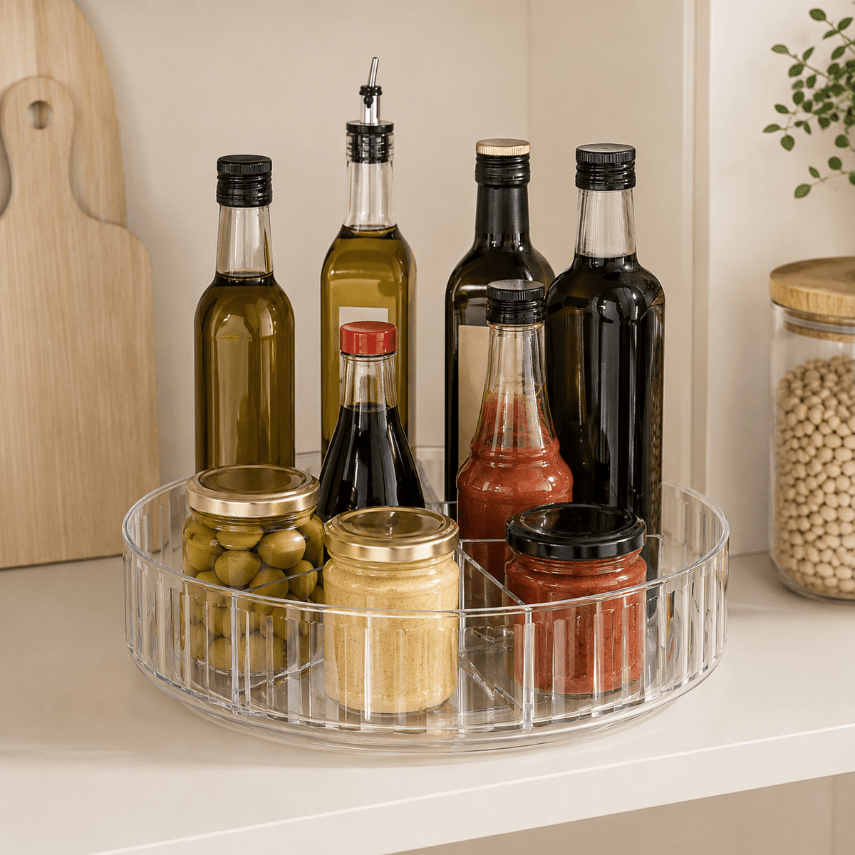 Clear Turntable / Lazy Susan with Dividers – view 3