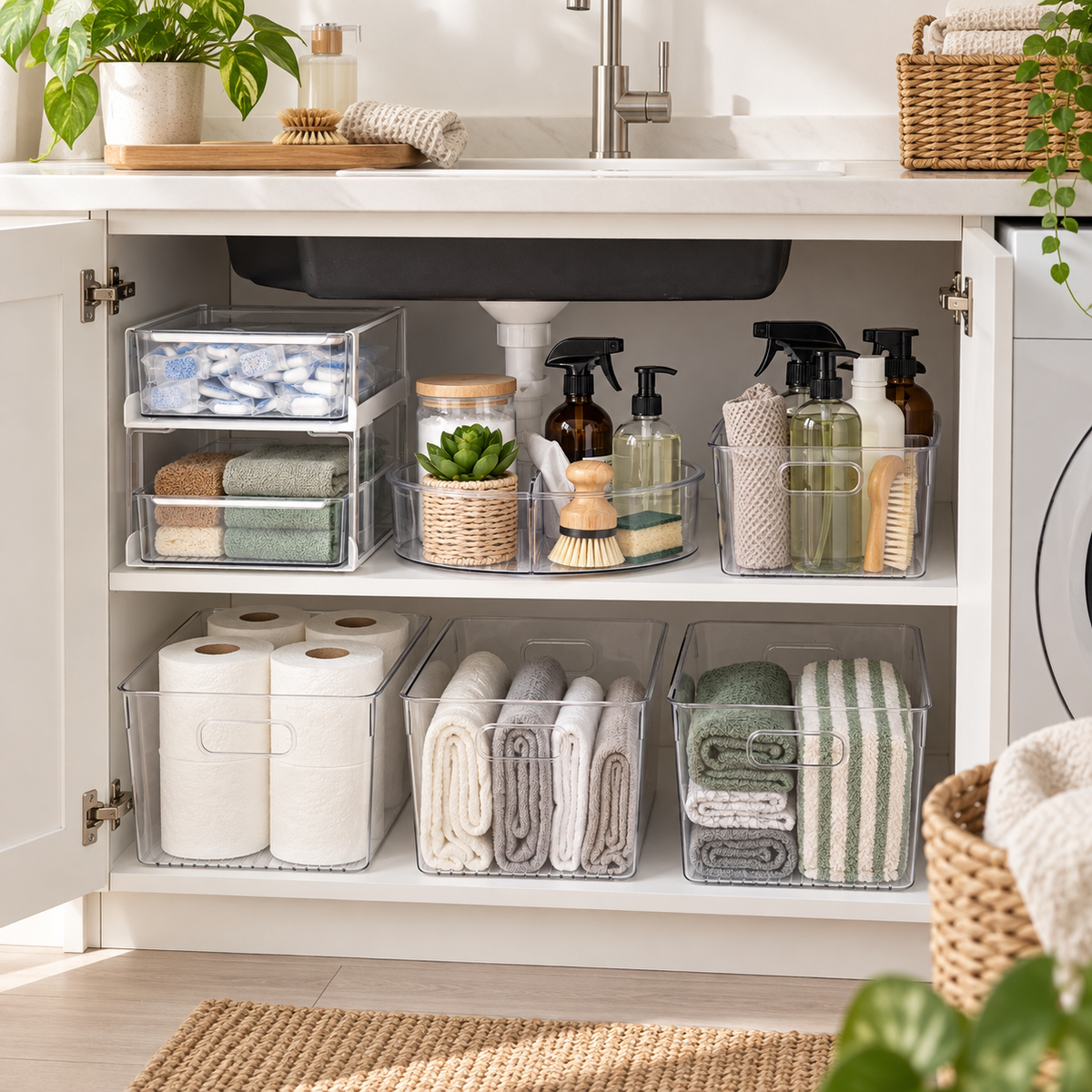Clearview Under Sink Storage Set - Version 2 in a Scandinavian lifestyle setting
