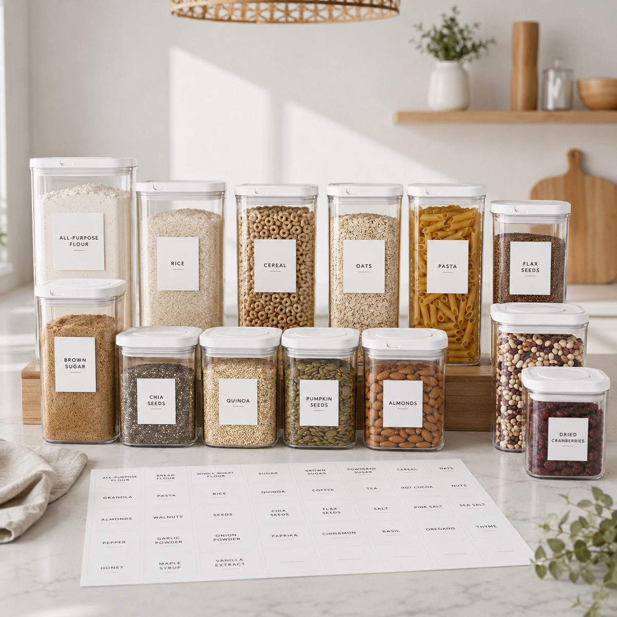 Complete Pantry Organisation Bundle - 15 Containers + 156 Labels