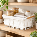Cotton Liner For Metal Storage Basket in a bright home storage setting
