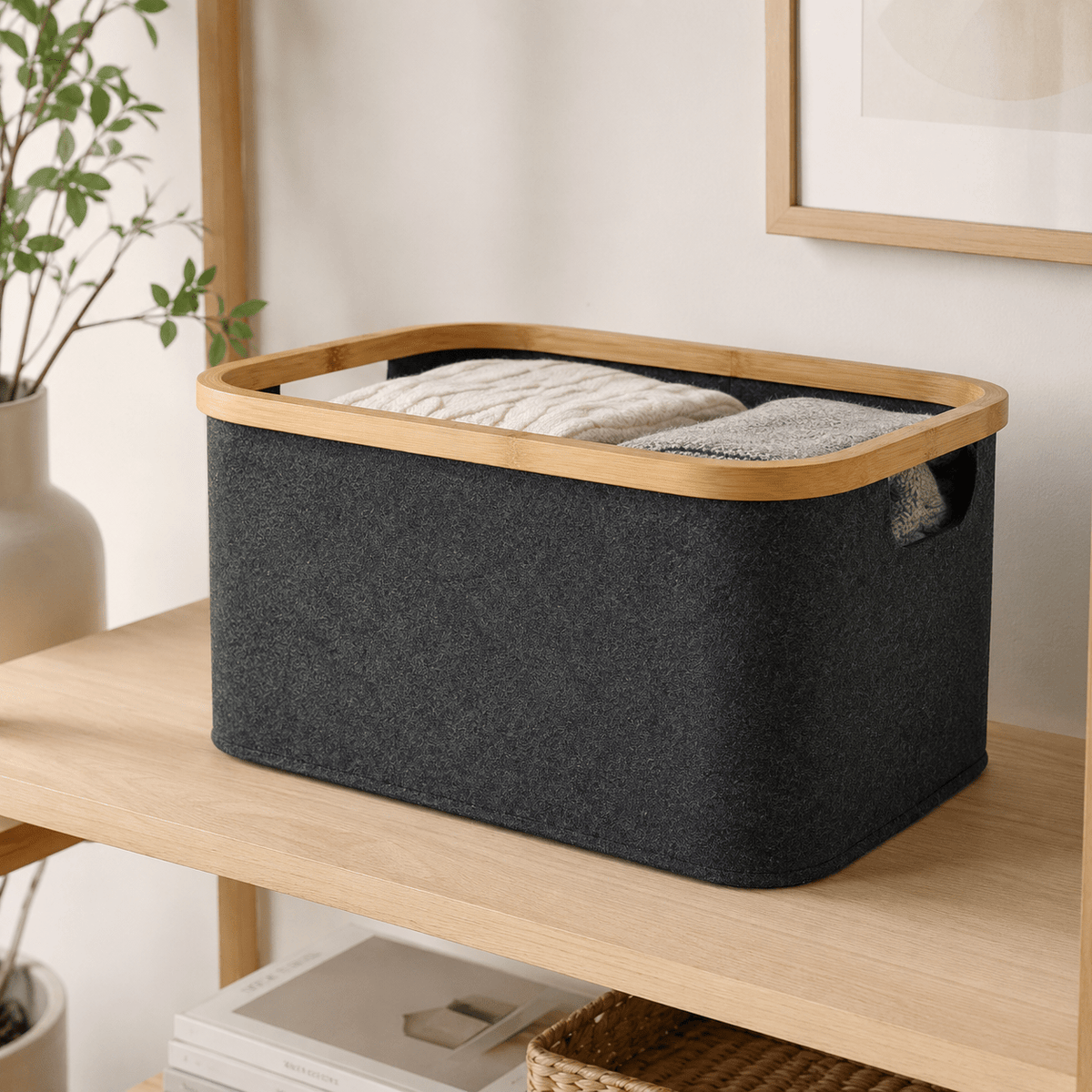 Linen Basket Medium - Grey – Dark Grey