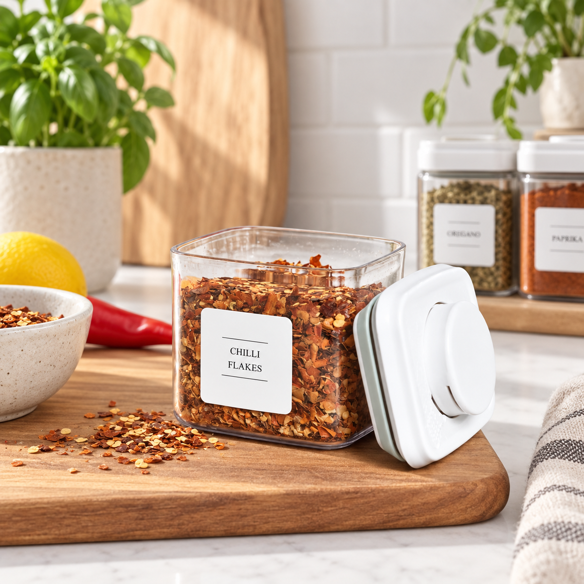 Essentials Spice Sticker Set - 44 Stickers - White in a Scandinavian lifestyle setting