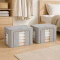 FoldAway Collapsible Linen Storage Box 2 Set - Pebble Grey