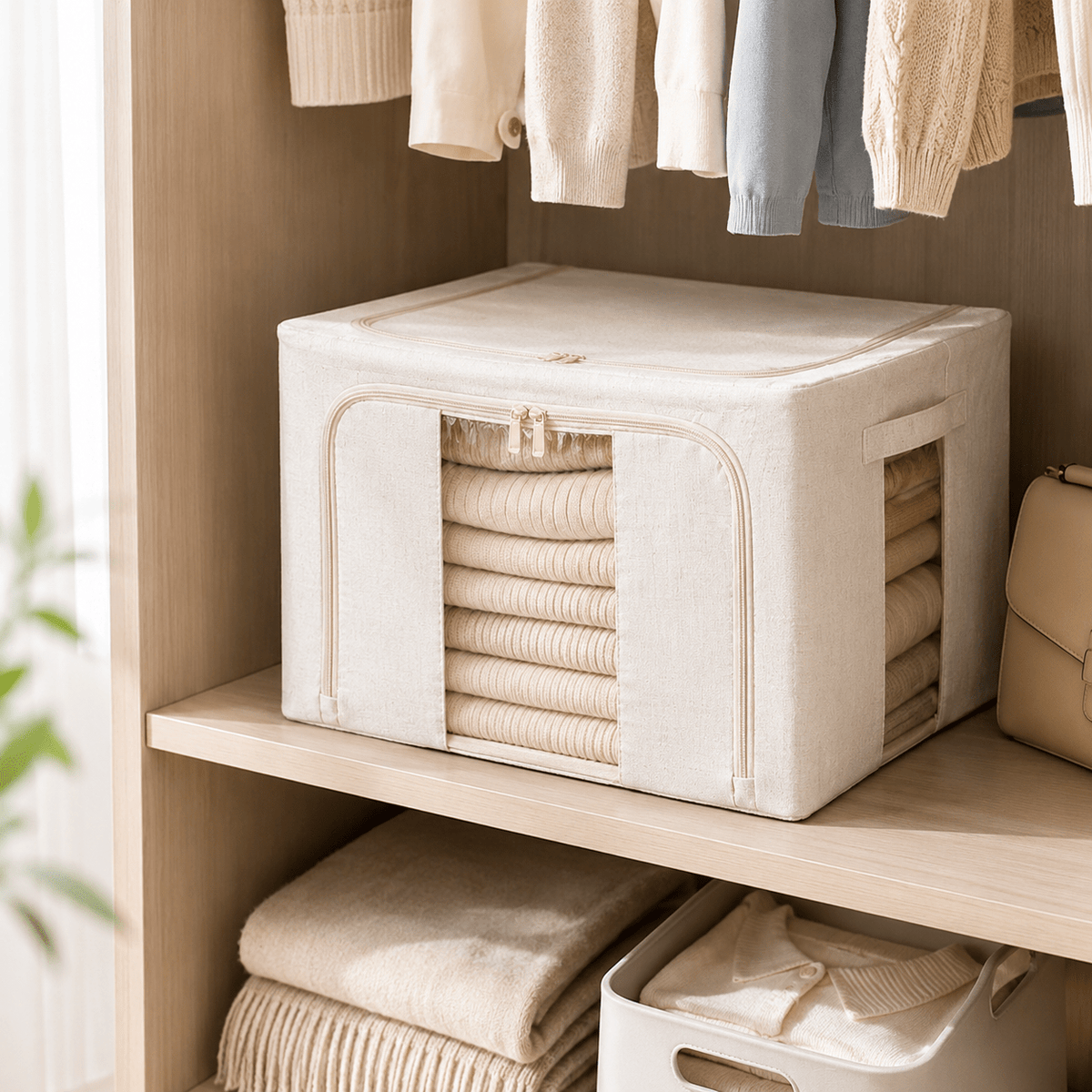 FoldAway Linen Storage Box - Beige – view 2