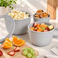 Food Storage Containers 3 Set - Round arranged in a bright premium home setting