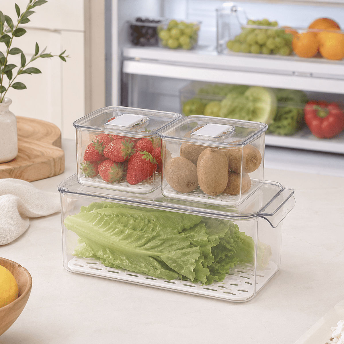 Fresh Keeper Fridge Storage Containers - 3 Set – view 3