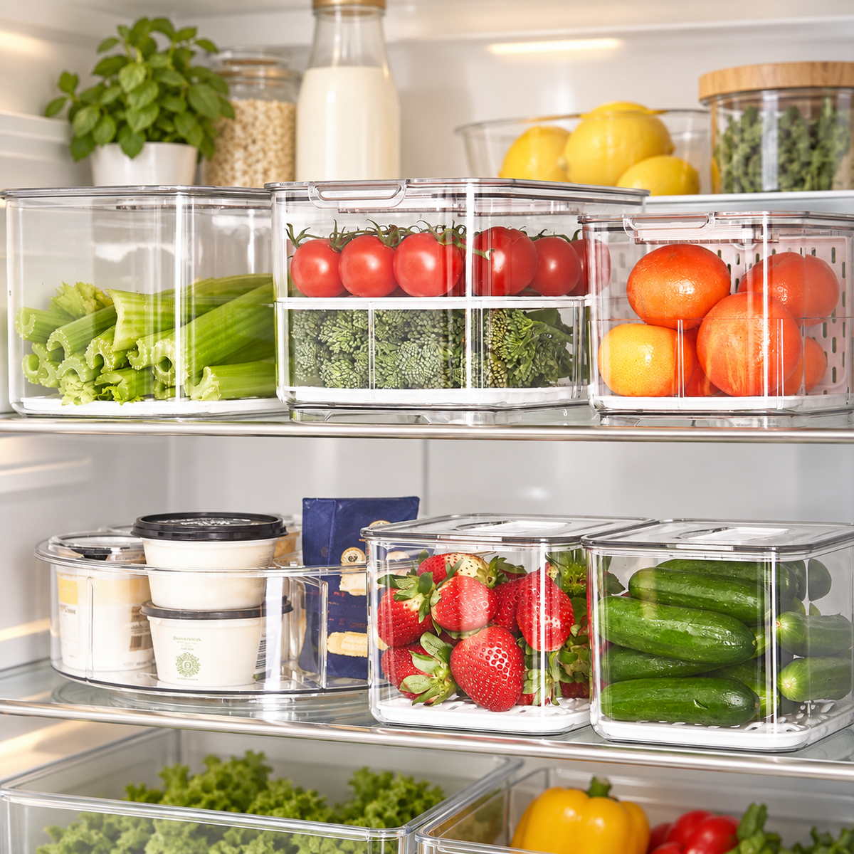 Fridge Freshness Storage Set shown in practical organised storage