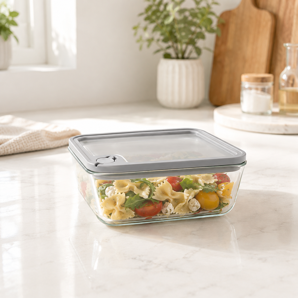 Glass Food Storage Container 620ml - Rectangle - Grey – view 3