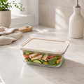 Glass Food Storage Container 820ml - Rectangle - Cream