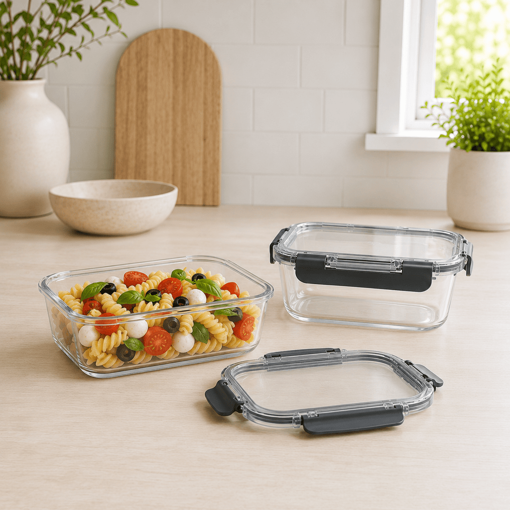 Glass Food Storage Containers 1000ml - 2 Set Square – view 2