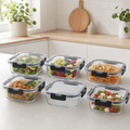 Glass Food Storage Containers - 1170ml 6 Set Square