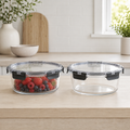 Glass Food Storage Containers 1300 ML - 2 Set Round