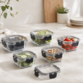 Glass Food Storage Containers - 300ml 6 Set Square