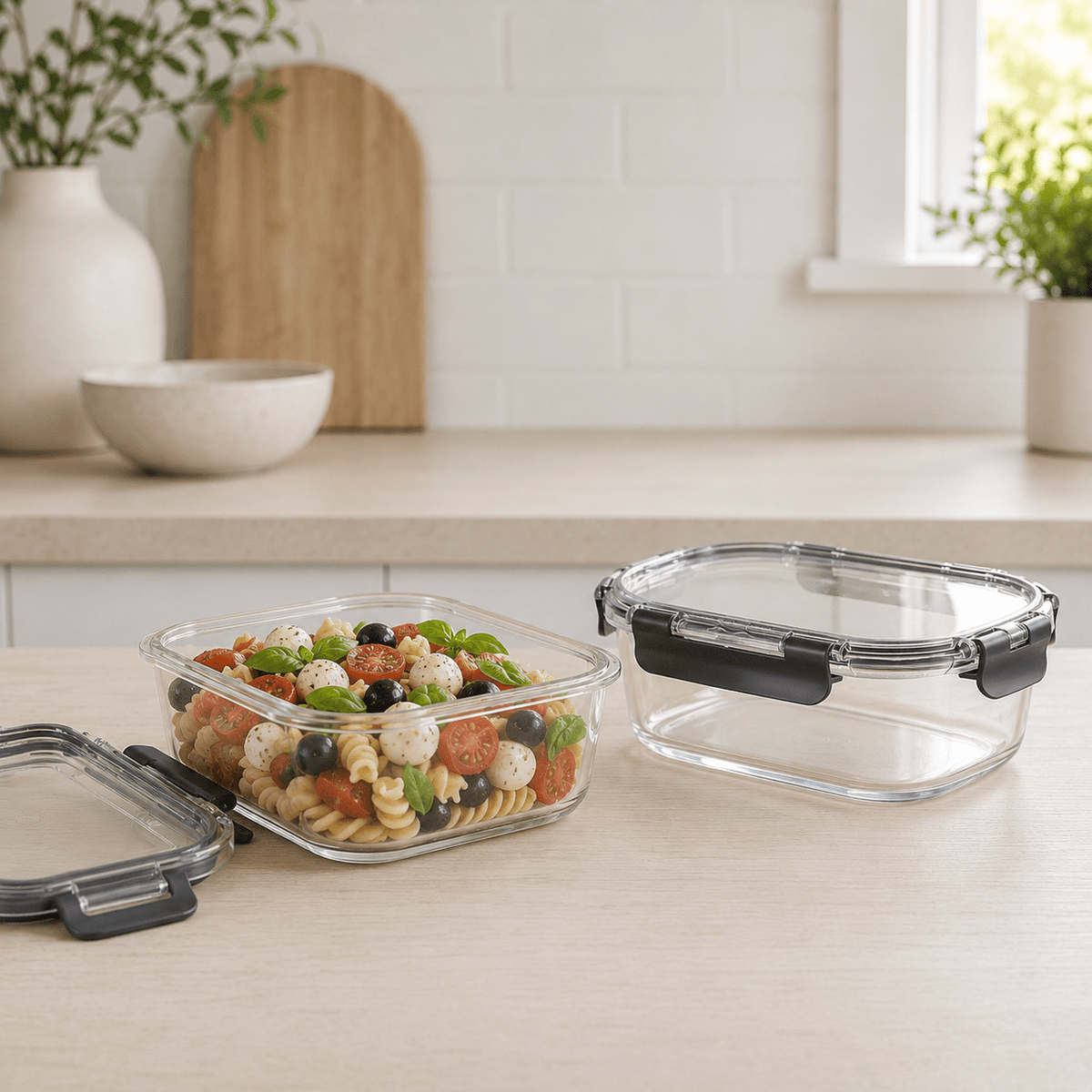 Glass Food Storage Containers 630ml - 2 Set Square – view 2
