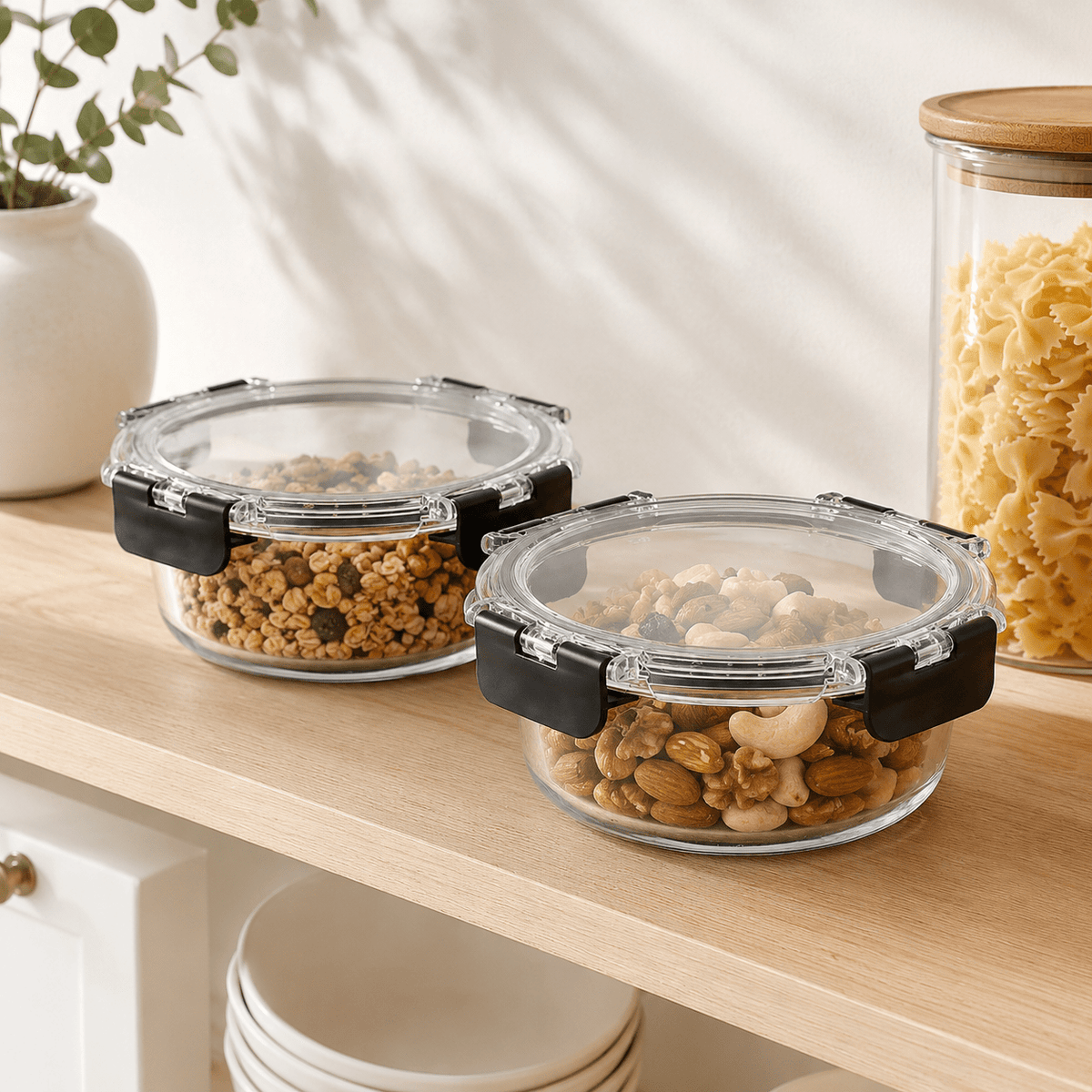 Glass Food Storage Containers 635ml - 2 Set Round – view 3
