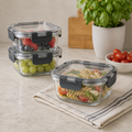 Glass Food Storage Containers - 800ml 6 Set Square