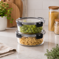 Glass Food Storage Containers 930 ML - 2 Set Round