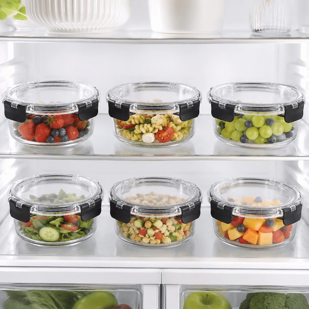 Glass Food Storage Containers - 930ml 6 Set Round – view 2
