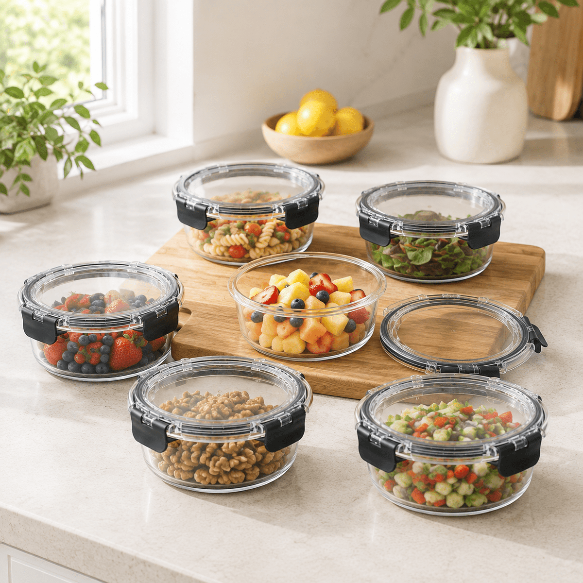 Glass Food Storage Containers - 930ml 6 Set Round – view 3