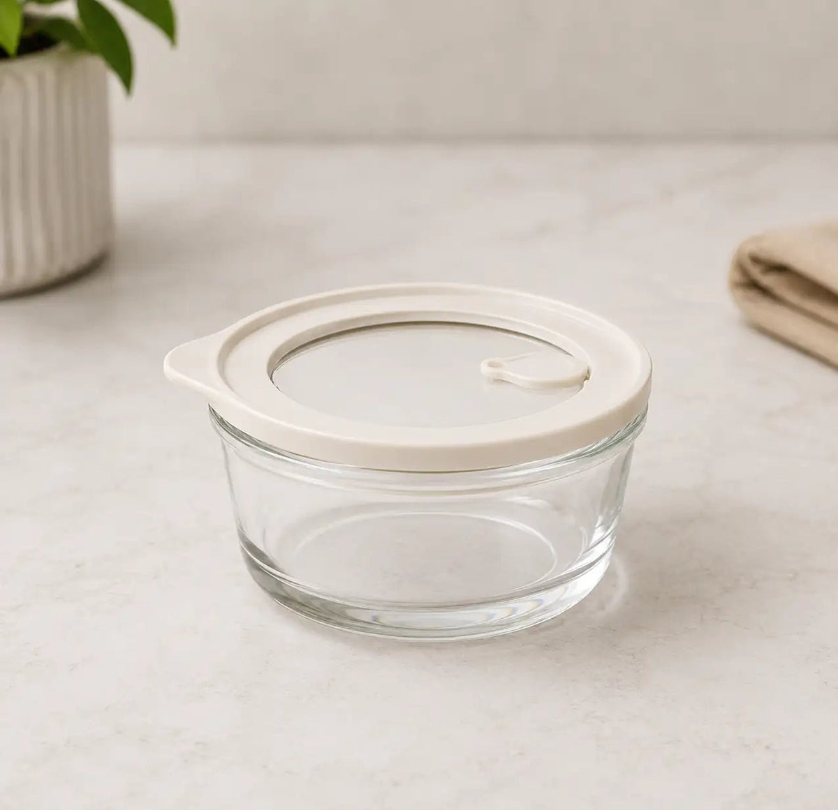 Glass Food Storage Containers Cream - 200ml - 2 Set Round – view 3