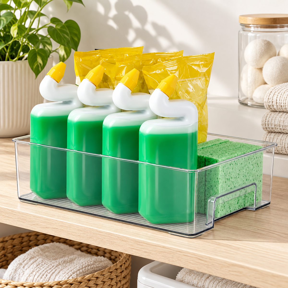 Laundry Storage Tray - Large in a bright organised home setting