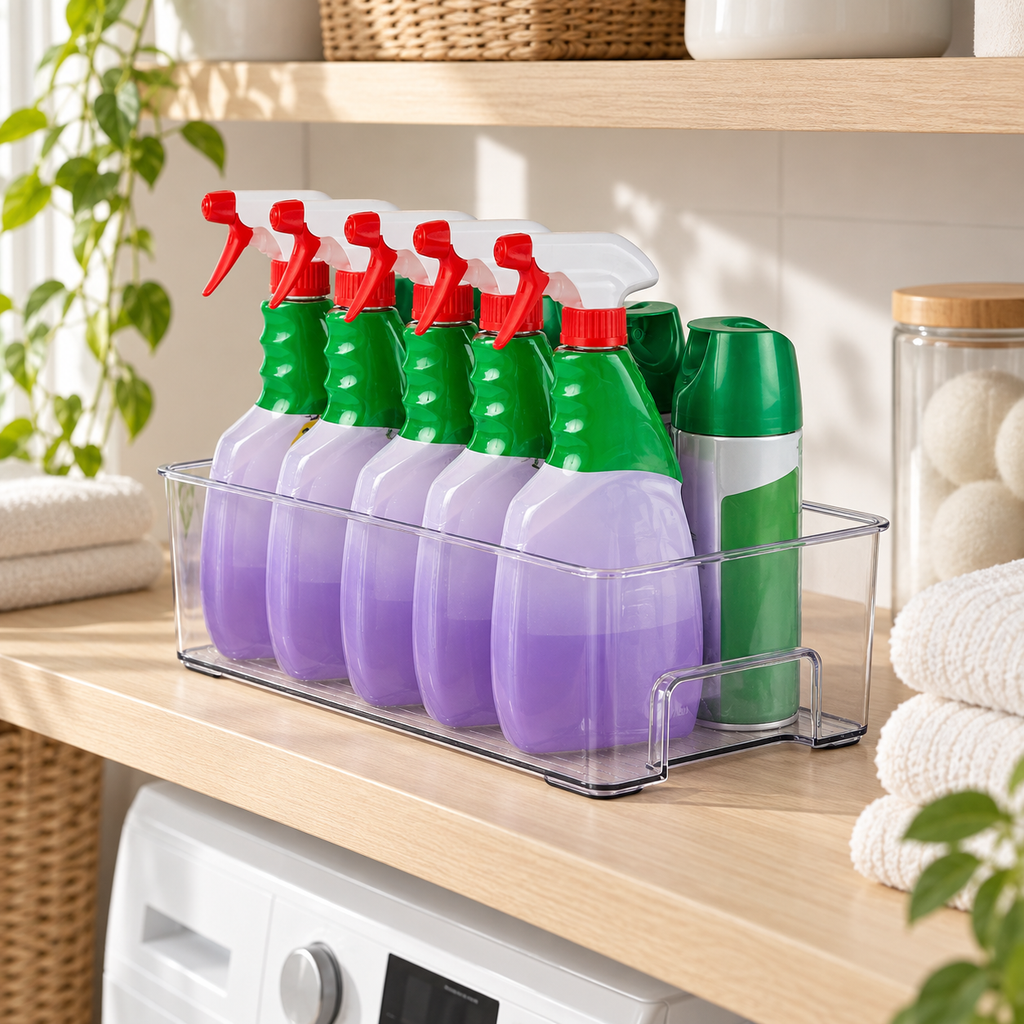 Laundry Storage Tray - Medium in a bright organised home setting