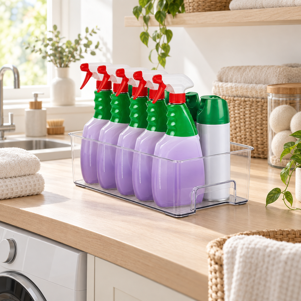 Laundry Storage Tray - Medium in a clean Scandinavian interior