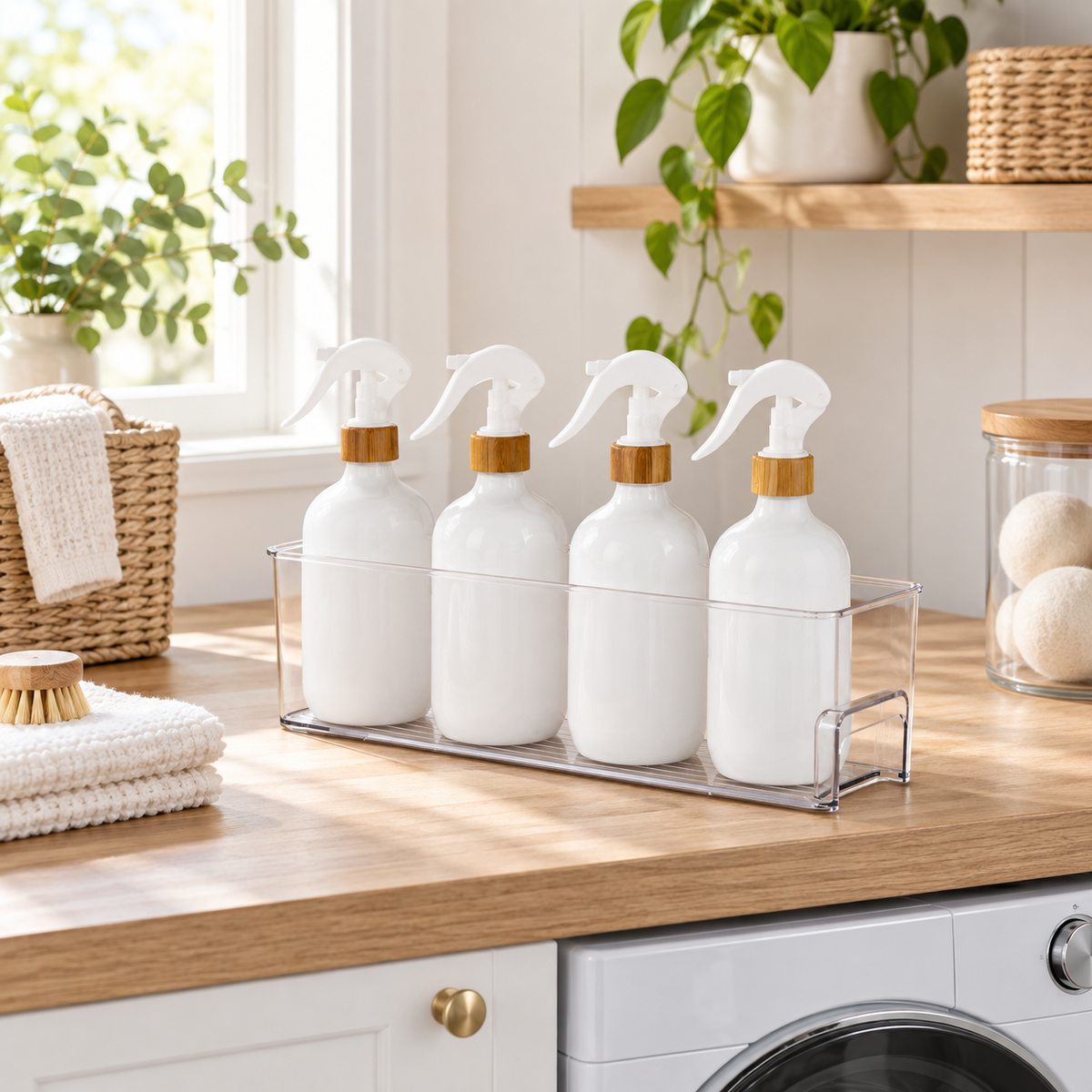 Laundry Storage Tray - Small in a clean Scandinavian interior