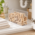 Laundry Storage Tub - Clear Small in a bright laundry setting