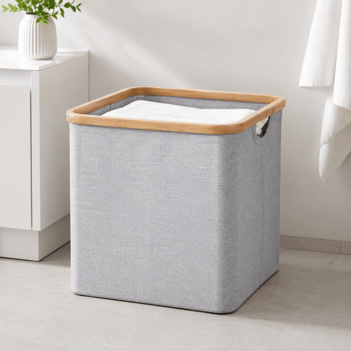Linen Basket Large - Light Grey