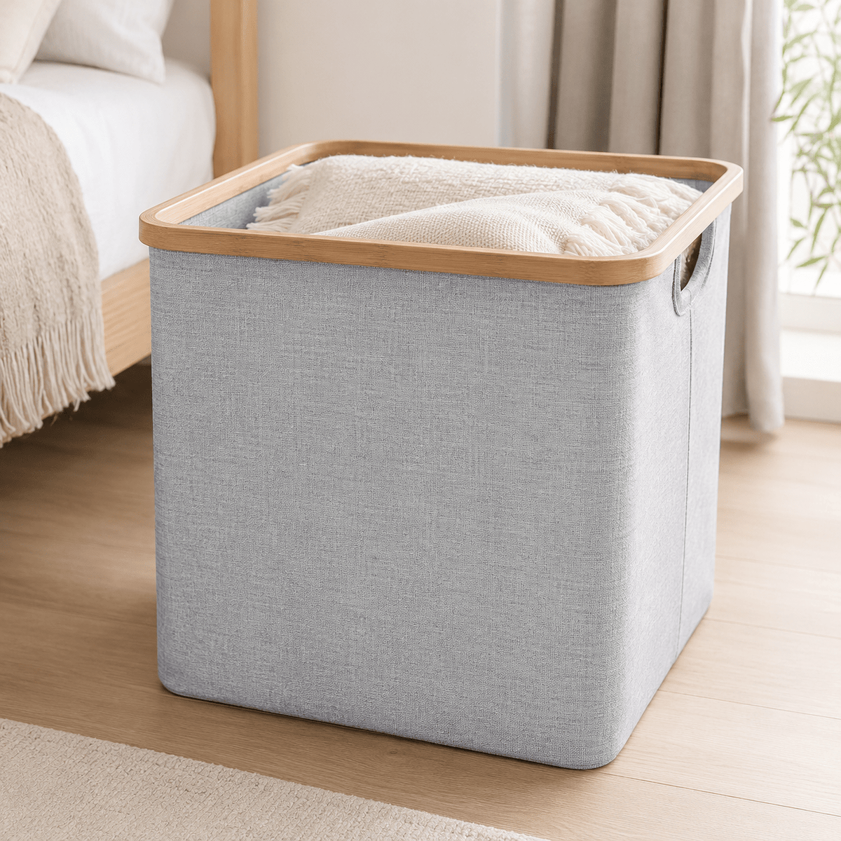 Linen Basket Large - Light Grey – view 3