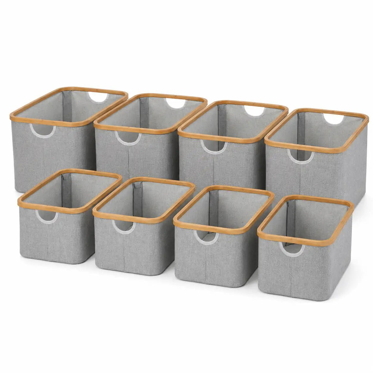 Linen Storage Basket - 8 Set Light Grey – view 2