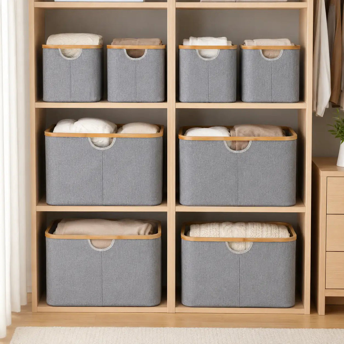 Linen Storage Basket - 8 Set Light Grey – view 3