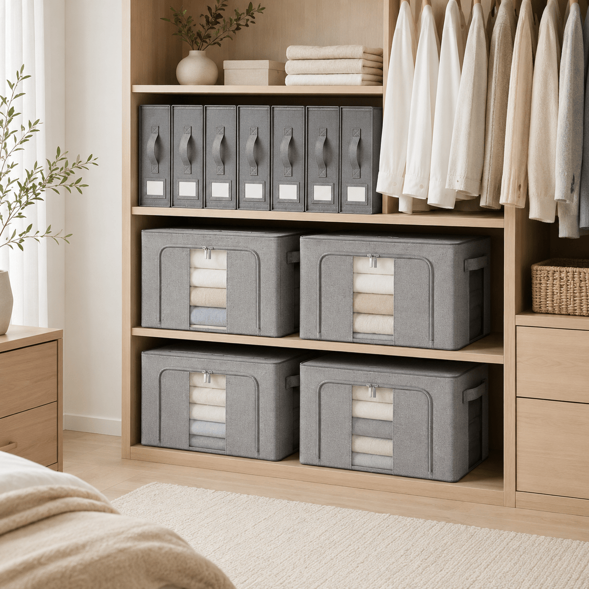 Linen Storage Box 12 Set - Pebble Grey – view 3
