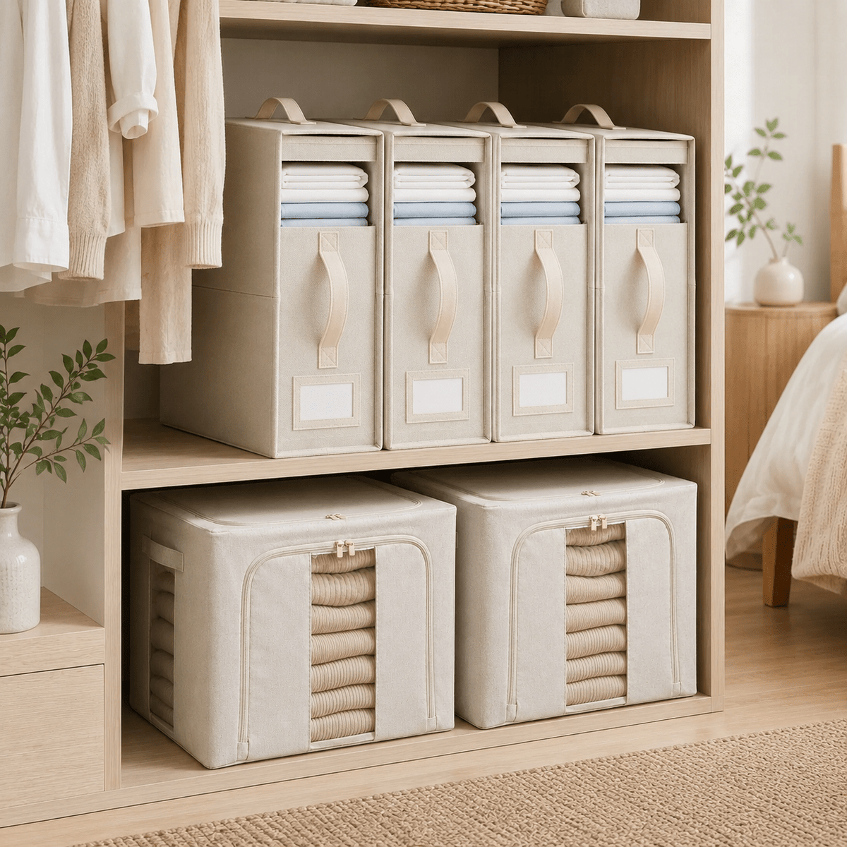 Linen Storage Box 6 Set - Beige – view 2